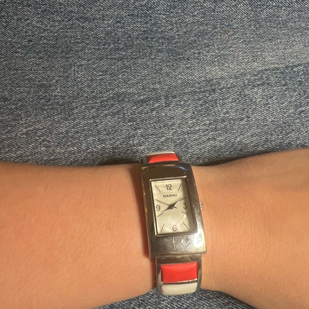 Narmi Silver and Red Women's Watch